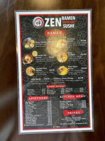 Zen Ramen Sushi menu