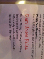 The Dam Bar Grille menu