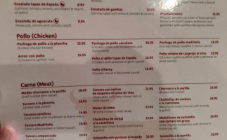 Tapas De Espana menu