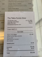 The Table Family Diner food