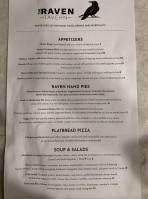 The Raven Tavern menu