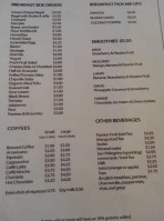 Cafe Mambo menu