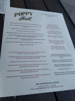 Poppy Hall menu