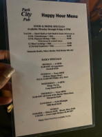 Park City Pub menu