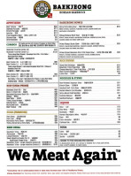 Baekjeong Torrance menu
