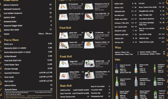 Sapporo Sushi Grill menu