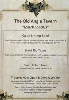 The Old Angle Tavern menu