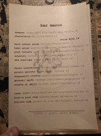 Bar Marco menu