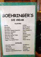 Boehringer's Drive-in menu