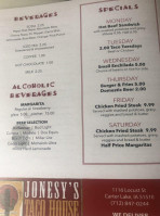 Jonesys Taco House menu