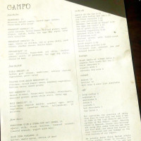 Campo At Los Poblanos menu