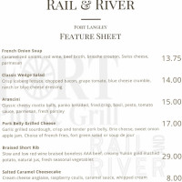 Rail River Bistro menu