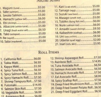 Ha-la Sushi menu