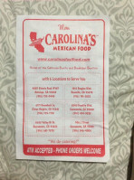Carolina's Méxican Food menu