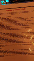 Tamara's Café menu