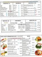 Alpine Sushi Grill menu