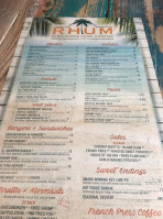 Rhum menu