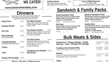 Two Brothers Bbq And Burger Grill menu
