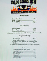 Palo Cedro Inn menu