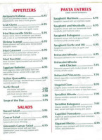 Giovanni's Italian menu