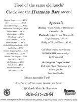 Harmony menu