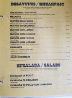 Camino Real Cafe menu