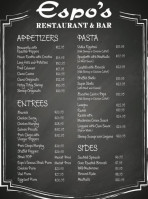 Espo's Restaurant Bar menu