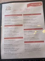 Jane's Tea House menu