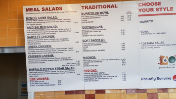 360 Degrees Gourmet Burritos menu