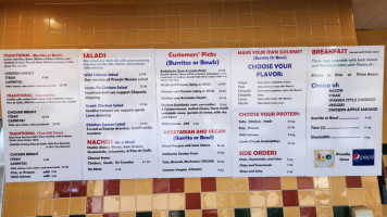 360 Degrees Gourmet Burritos menu