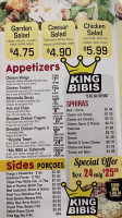 King Bibis Malden menu