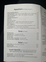 Veggie Thai Cafe menu