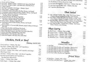 Thai Castle (relocated To Thai Indy) menu