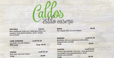 Mexicano El D F menu