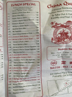 China Queen menu