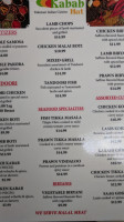 Kabab Hut menu