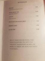 Texas Wagon Wheel menu