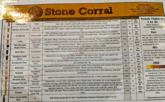 Stone Corral Brewery menu
