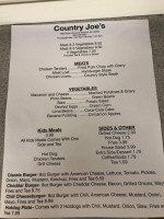 Country Joe's menu