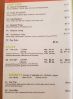 Lotus Thai Cafe menu