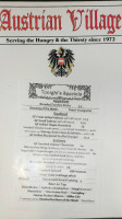 Austrian Village Bar Restaurant menu