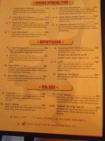 Anongs Thai Cuisine menu