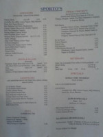 Sportos Pub Grill menu