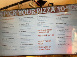 90 Second Pizza menu
