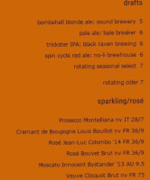 Black Bottle menu