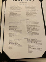 Pane Vino On The Avenue menu