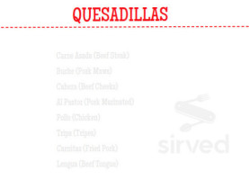 Tacos Mexico Restaurant Bar menu