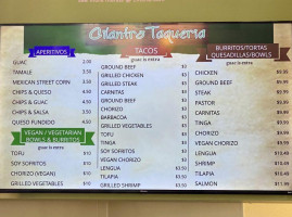 Cilantro Taqueria menu