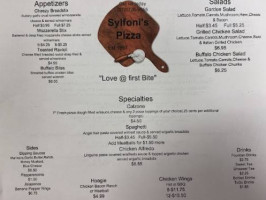 Sylfoni's Pizza menu