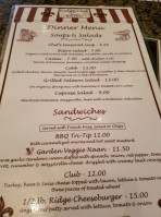 The Ridge Club Bistro menu